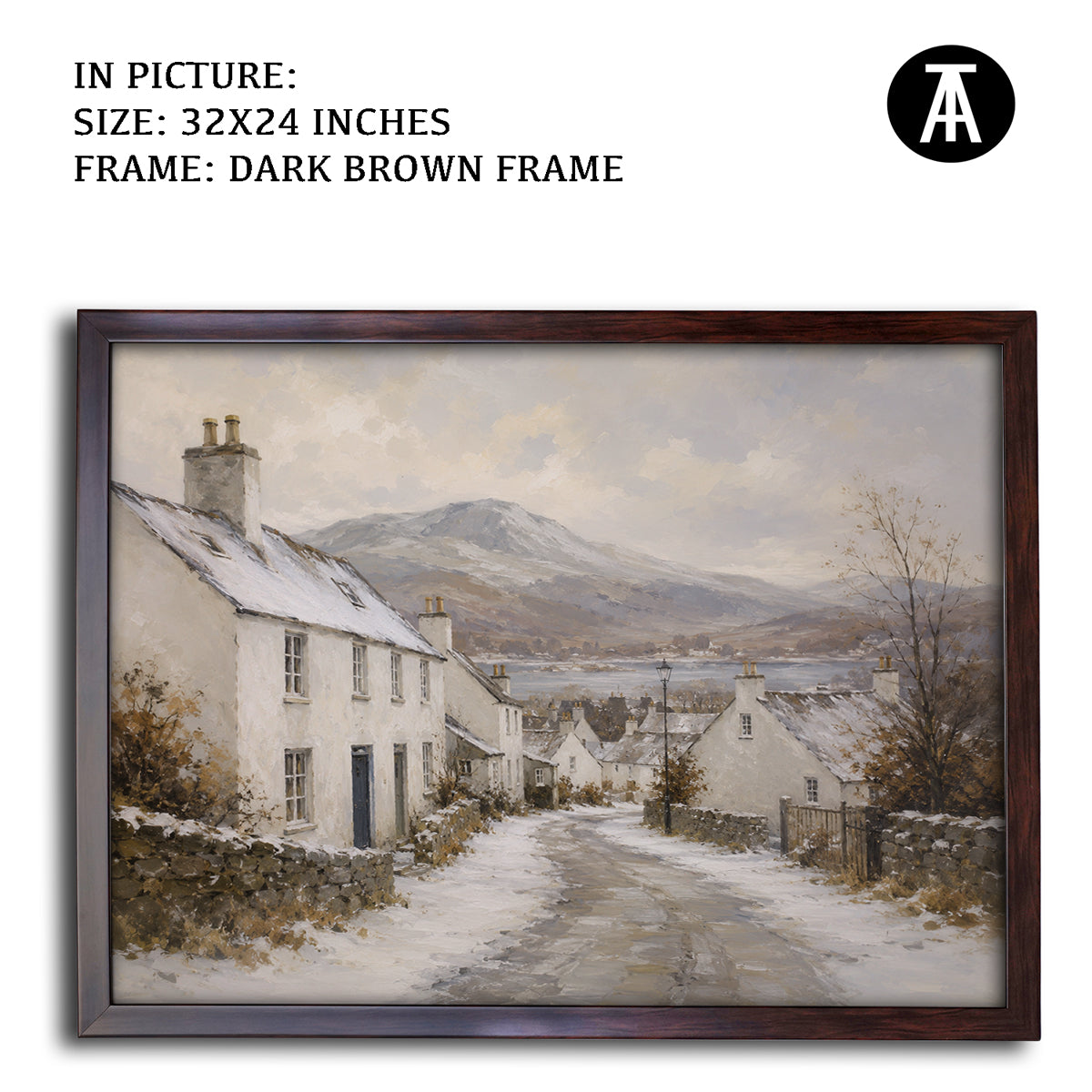 Artwork in Dark Brown Frame