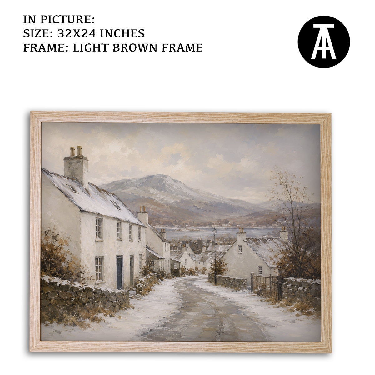 Artwork in Light Brown Frame
