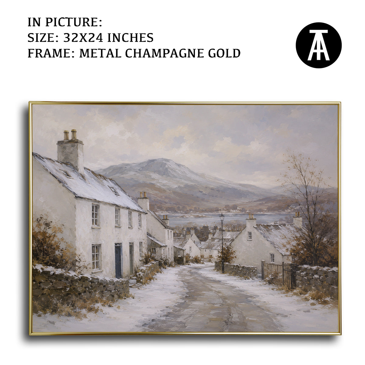 Artwork in Metal Champagne Gold Frame