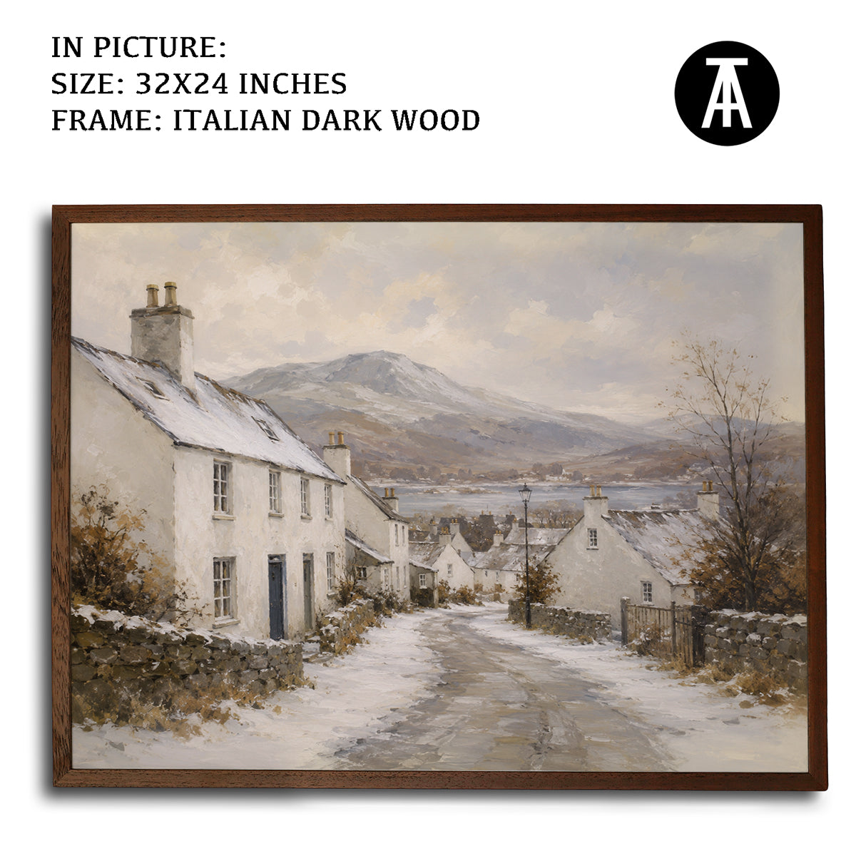 Artwork in Dark Wood Frame