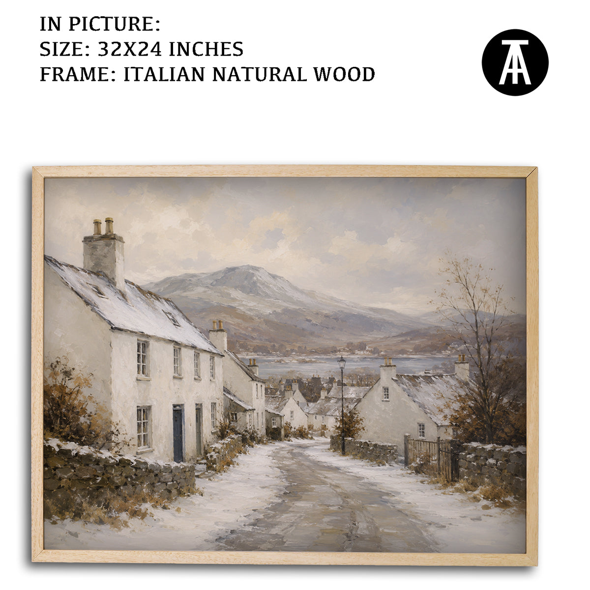 Artwork in Natural Wood Frame