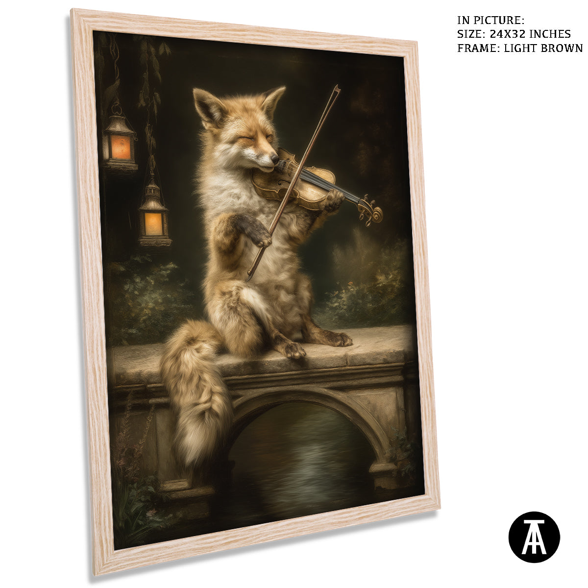 Artwork in Light Brown Frame