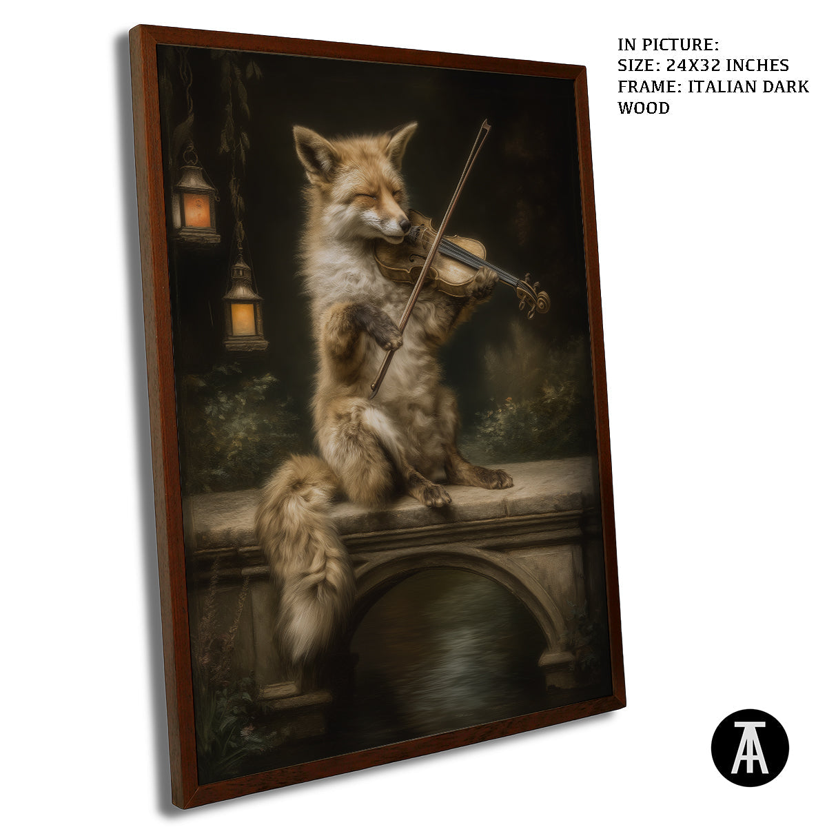 Artwork in Dark Wood Frame