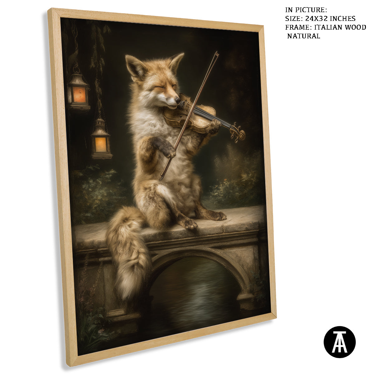 Artwork in Natural Wood Frame