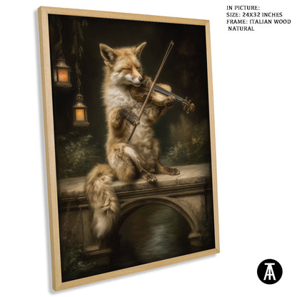 Artwork in Natural Wood Frame