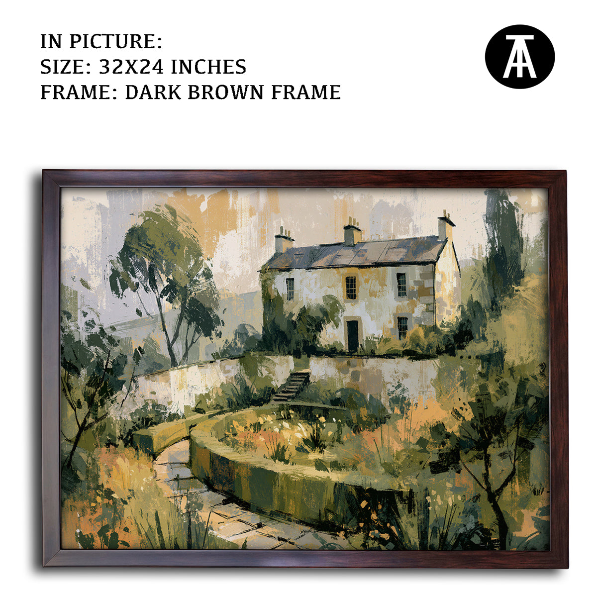 Artwork in Dark Brown Frame