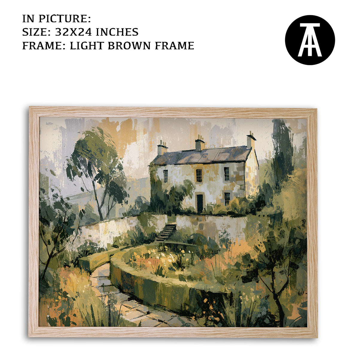 Artwork in Light Brown Frame