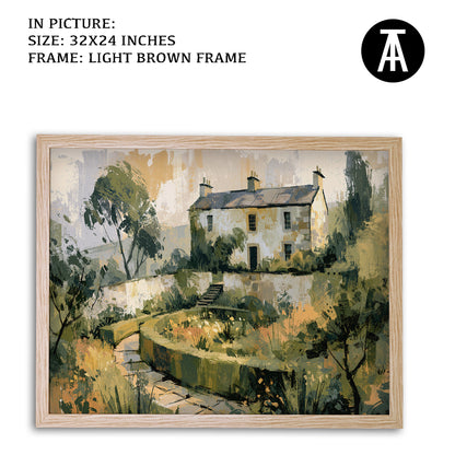 Artwork in Light Brown Frame