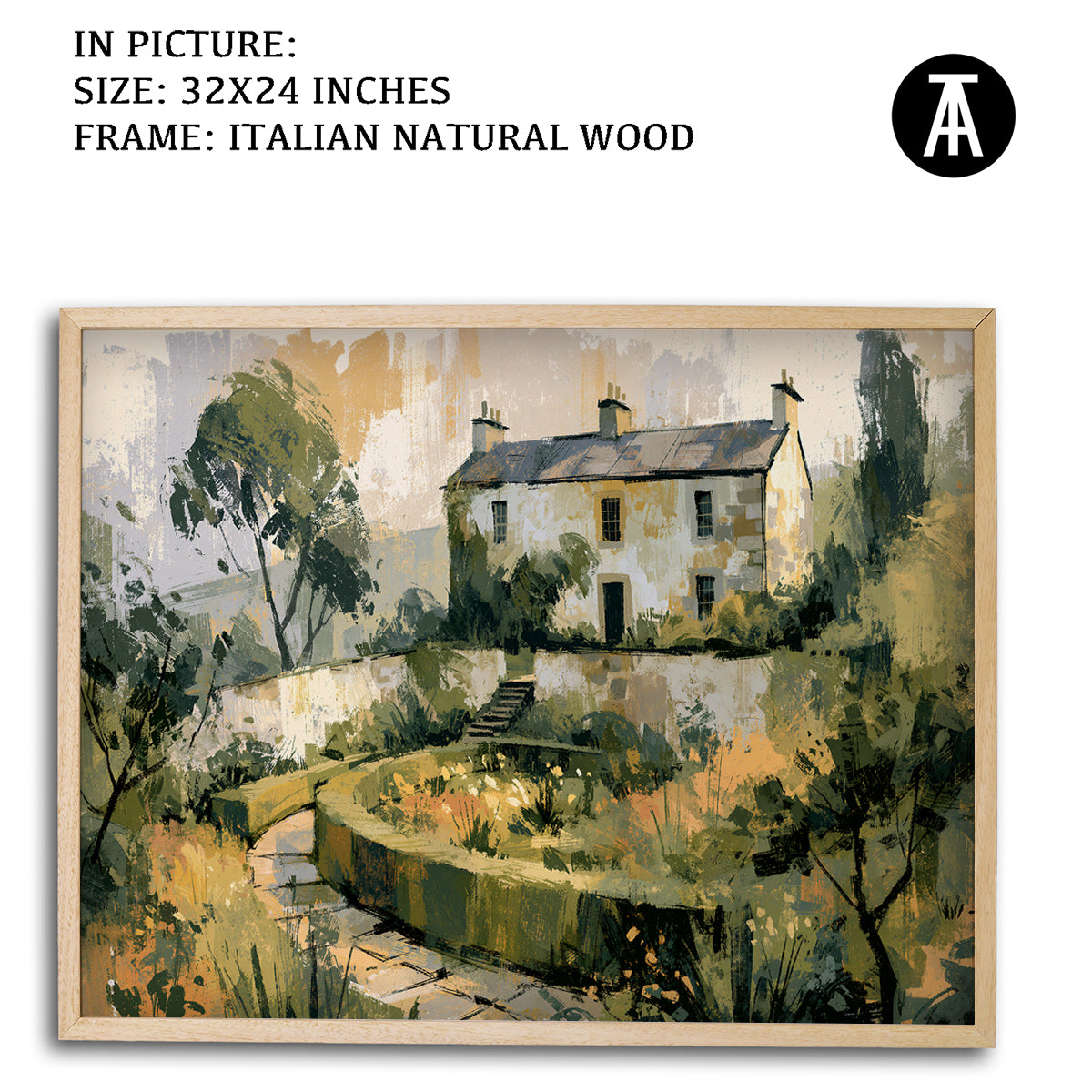 Artwork in Natural Wood Frame