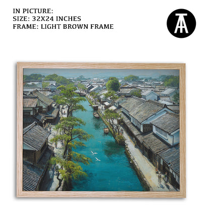 Artwork in Dark Brown Frame