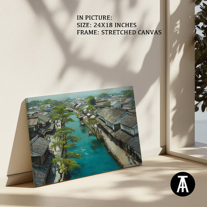 Artwork in Natural Wood Frame