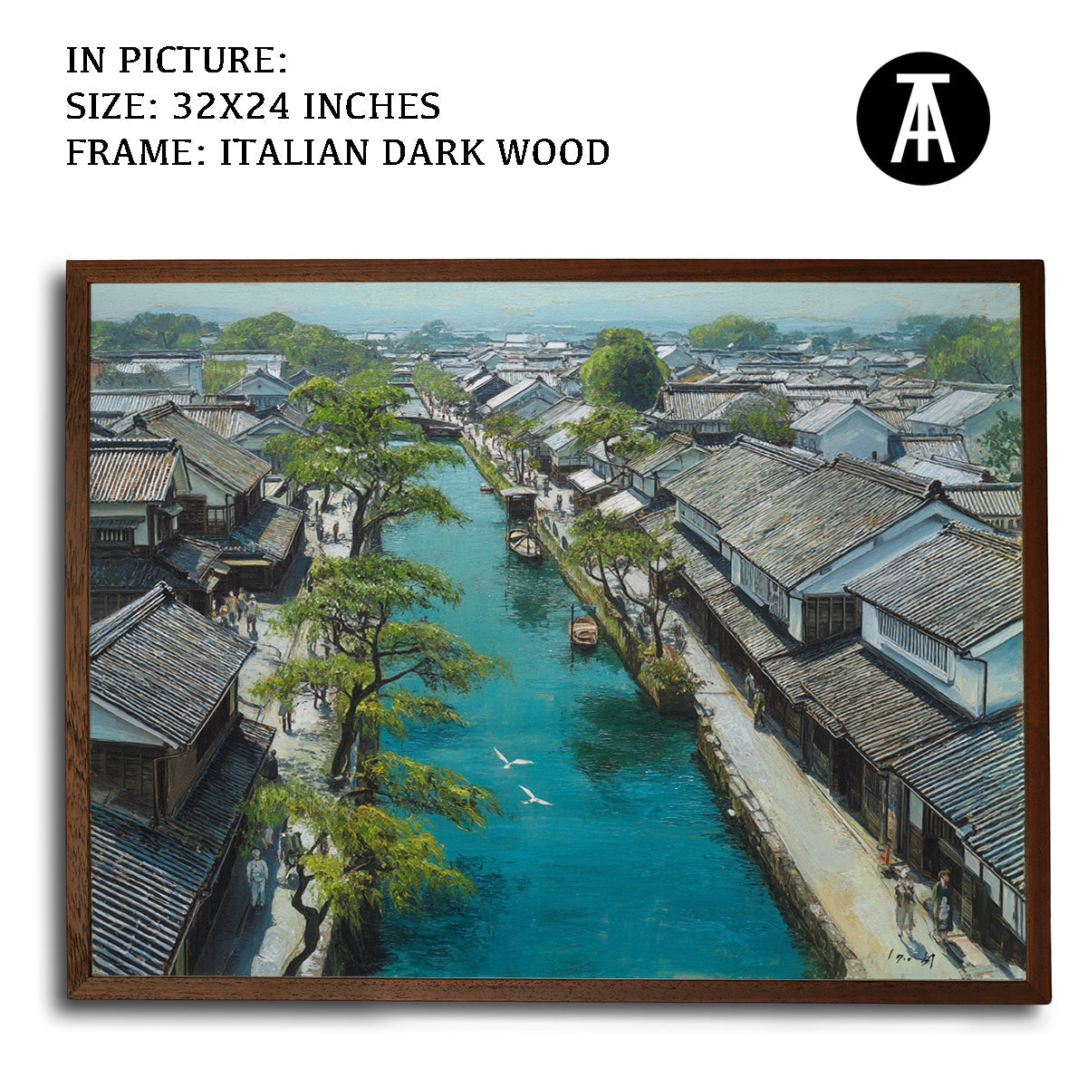 Artwork in Dark Wood Frame