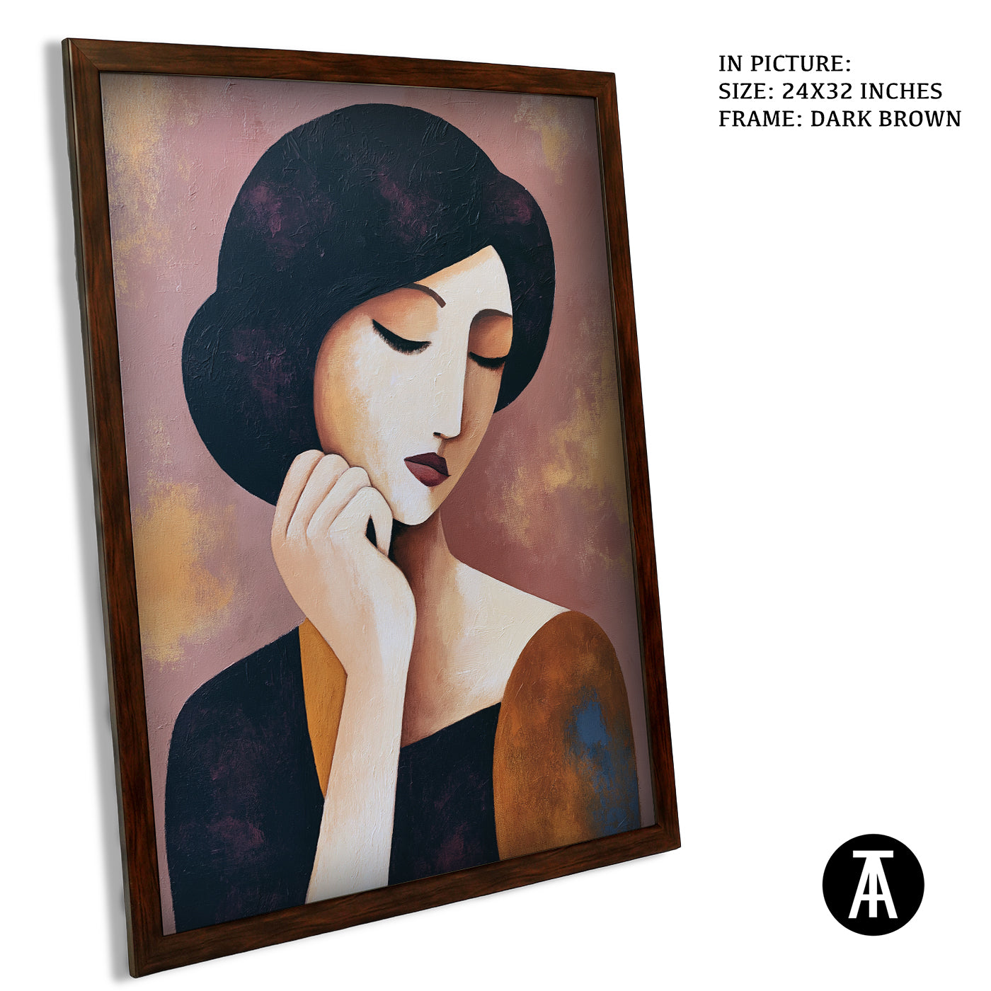 Artwork in Dark Brown Frame