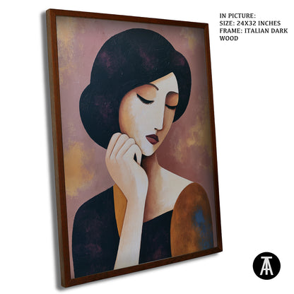Artwork in Dark Wood Frame
