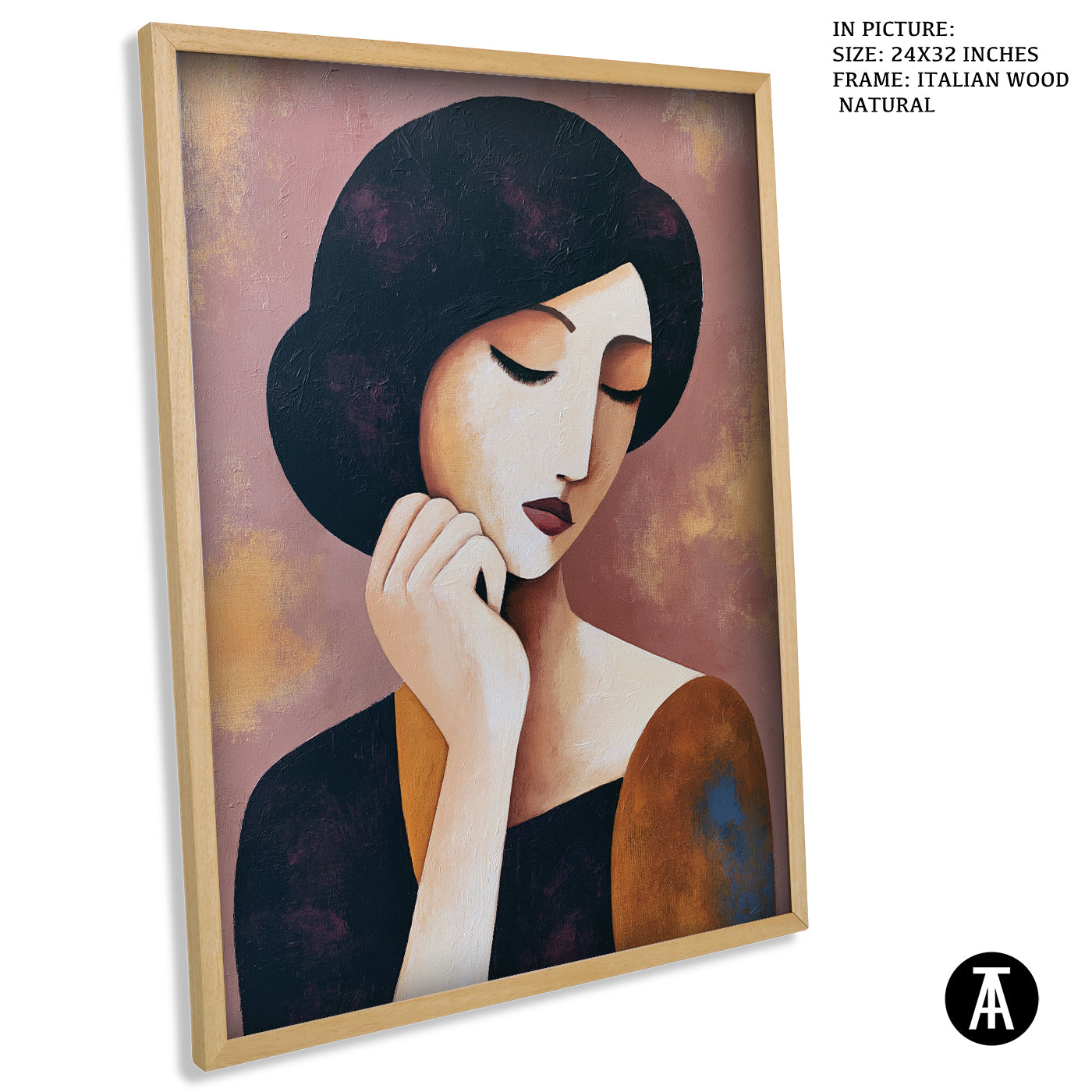 Artwork in Natural Wood Frame
