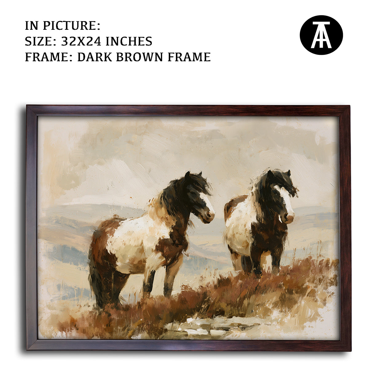 Artwork in Dark Brown Frame
