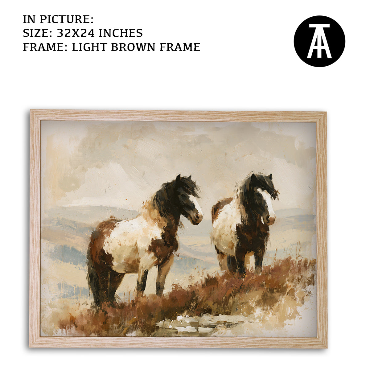 Artwork in Light Brown Frame