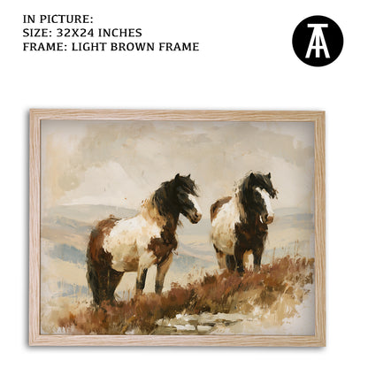 Artwork in Light Brown Frame