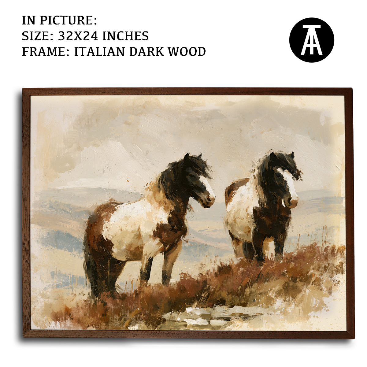 Artwork in Dark Wood Frame