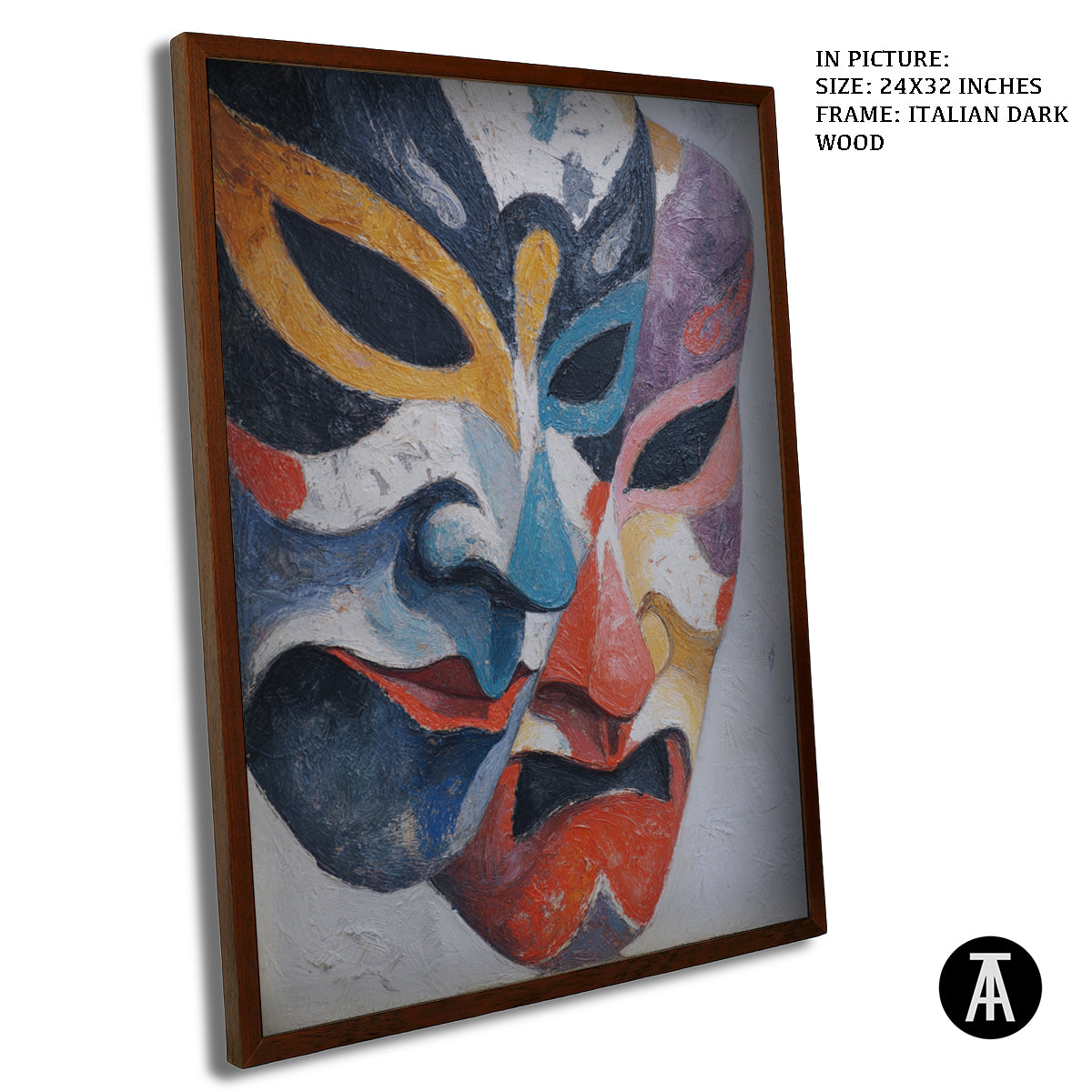 Artwork in Dark Wood Frame