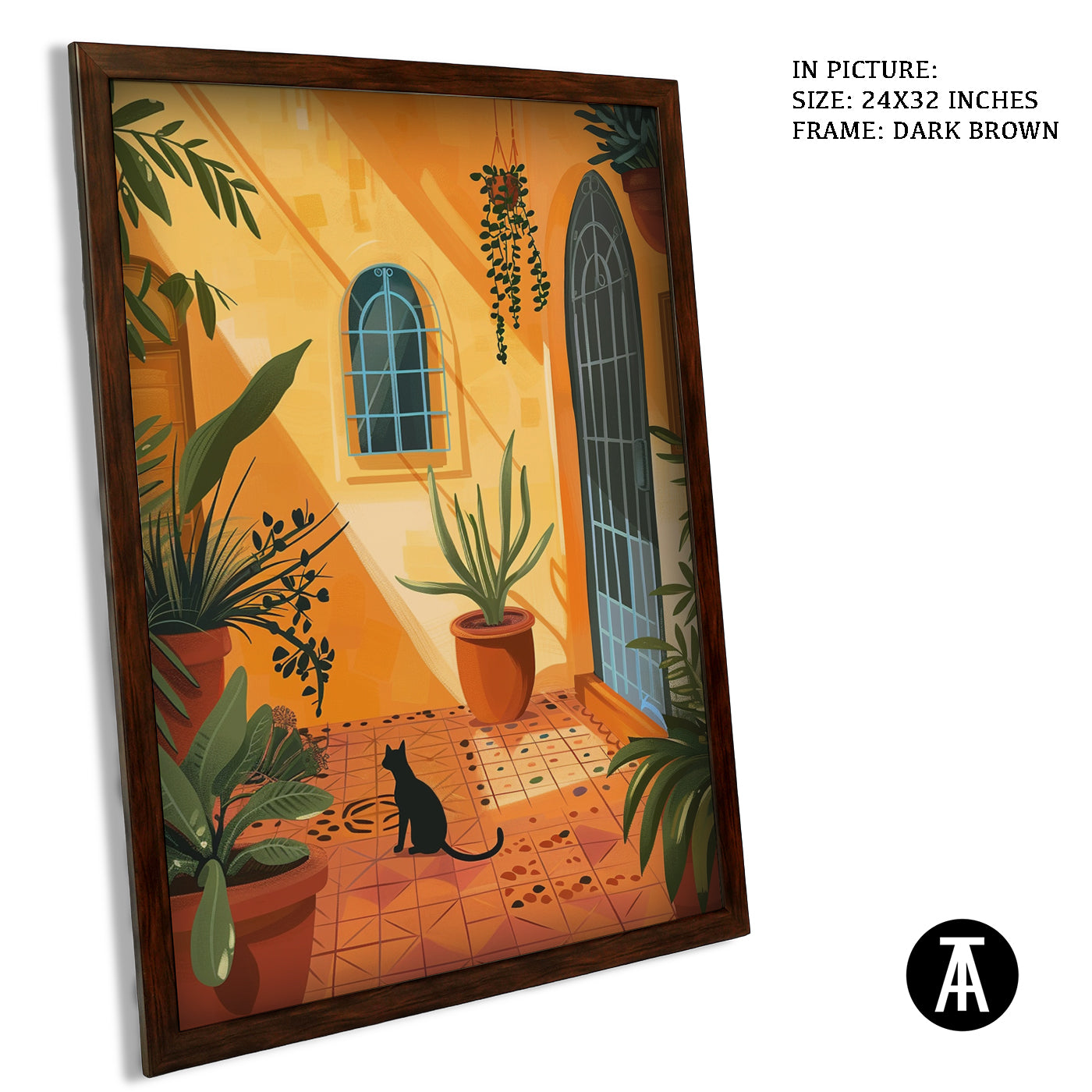 Artwork in Dark Brown Frame