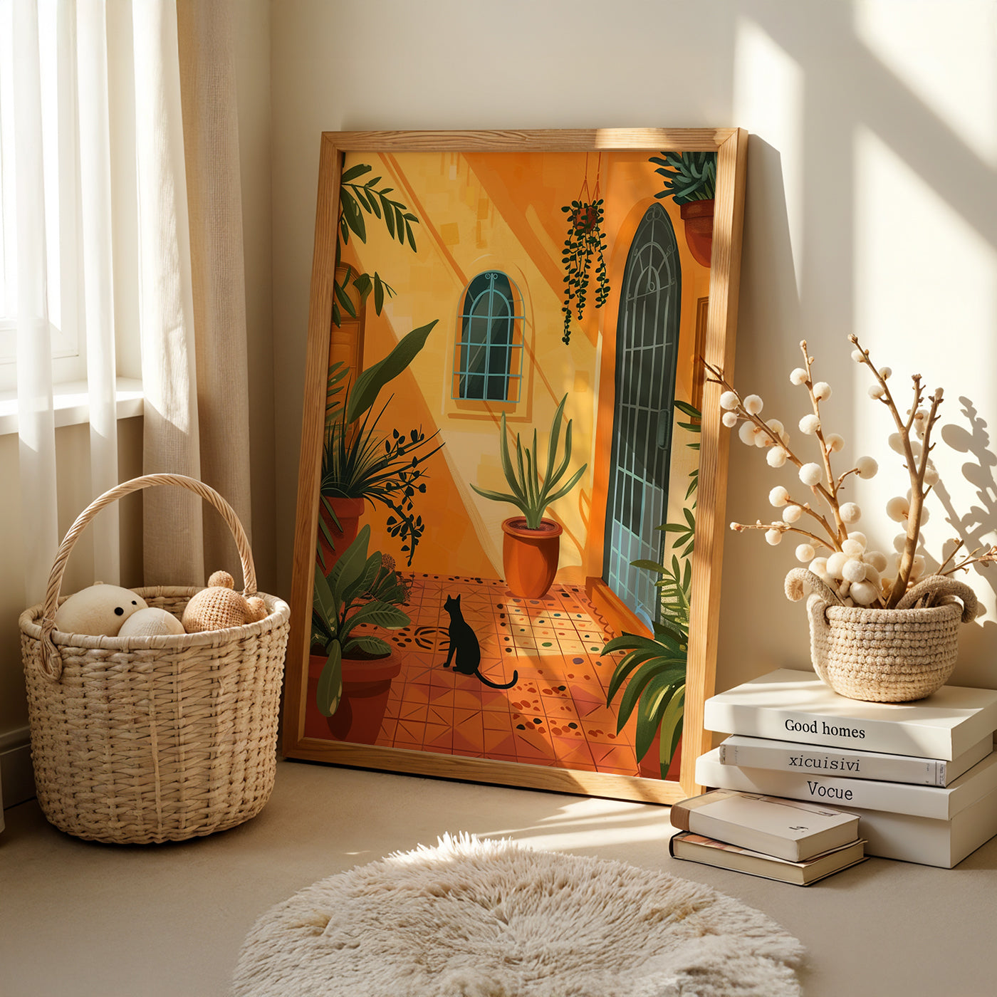 Boho Art Painting in a Lifestyle Setting