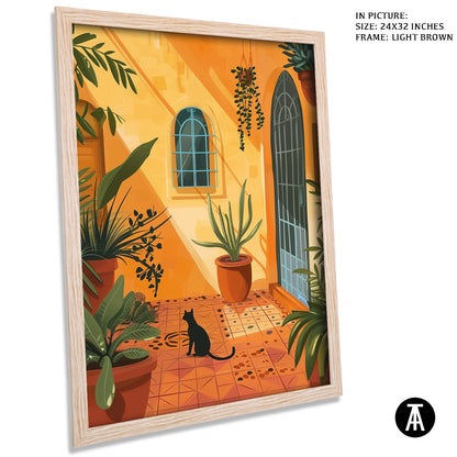 Artwork in Light Brown Frame