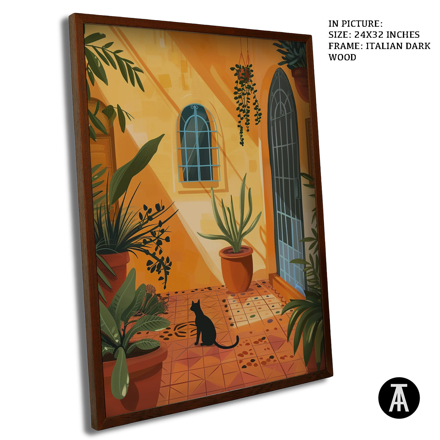 Artwork in Dark Wood Frame