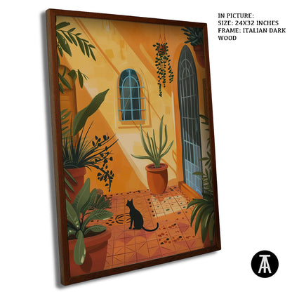 Artwork in Dark Wood Frame