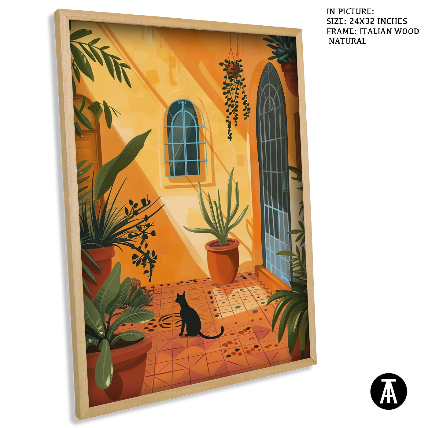 Artwork in Natural Wood Frame