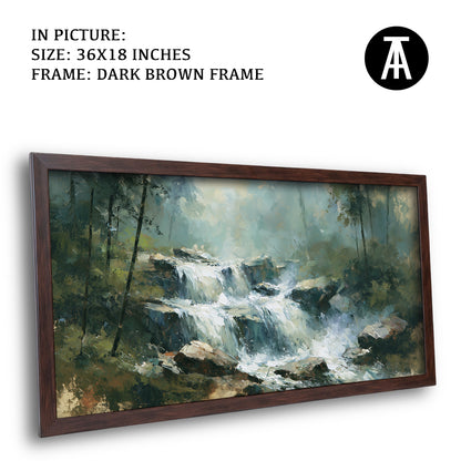 Artwork in Dark Brown Frame