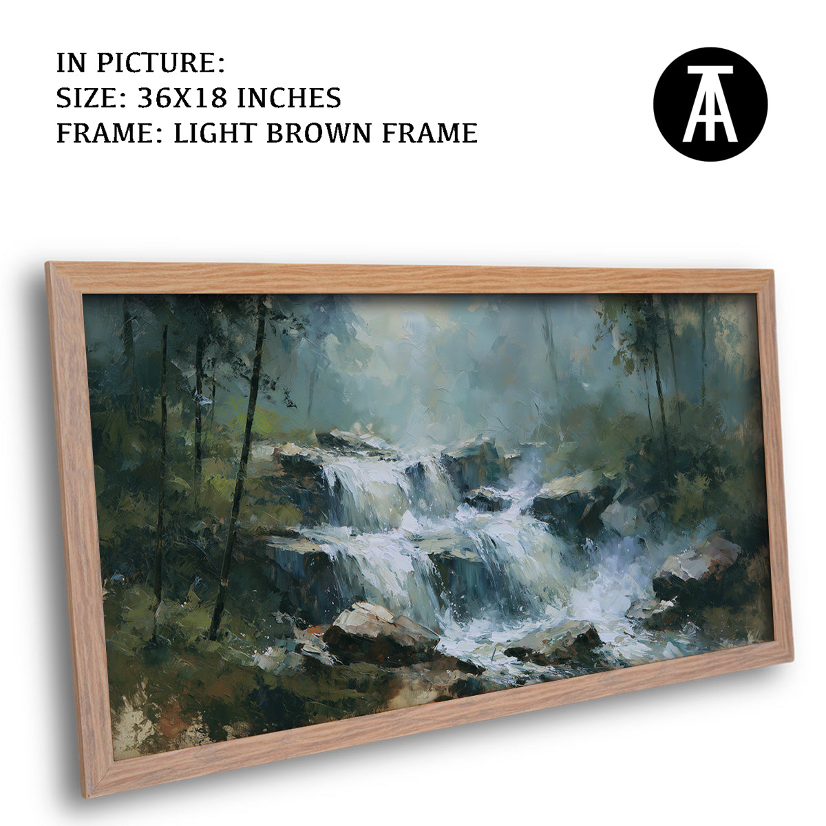 Artwork in Light Brown Frame