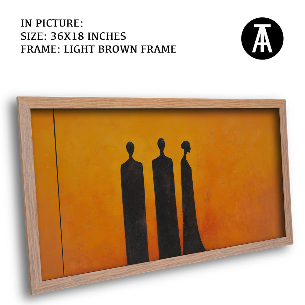 Artwork in Light Brown Frame