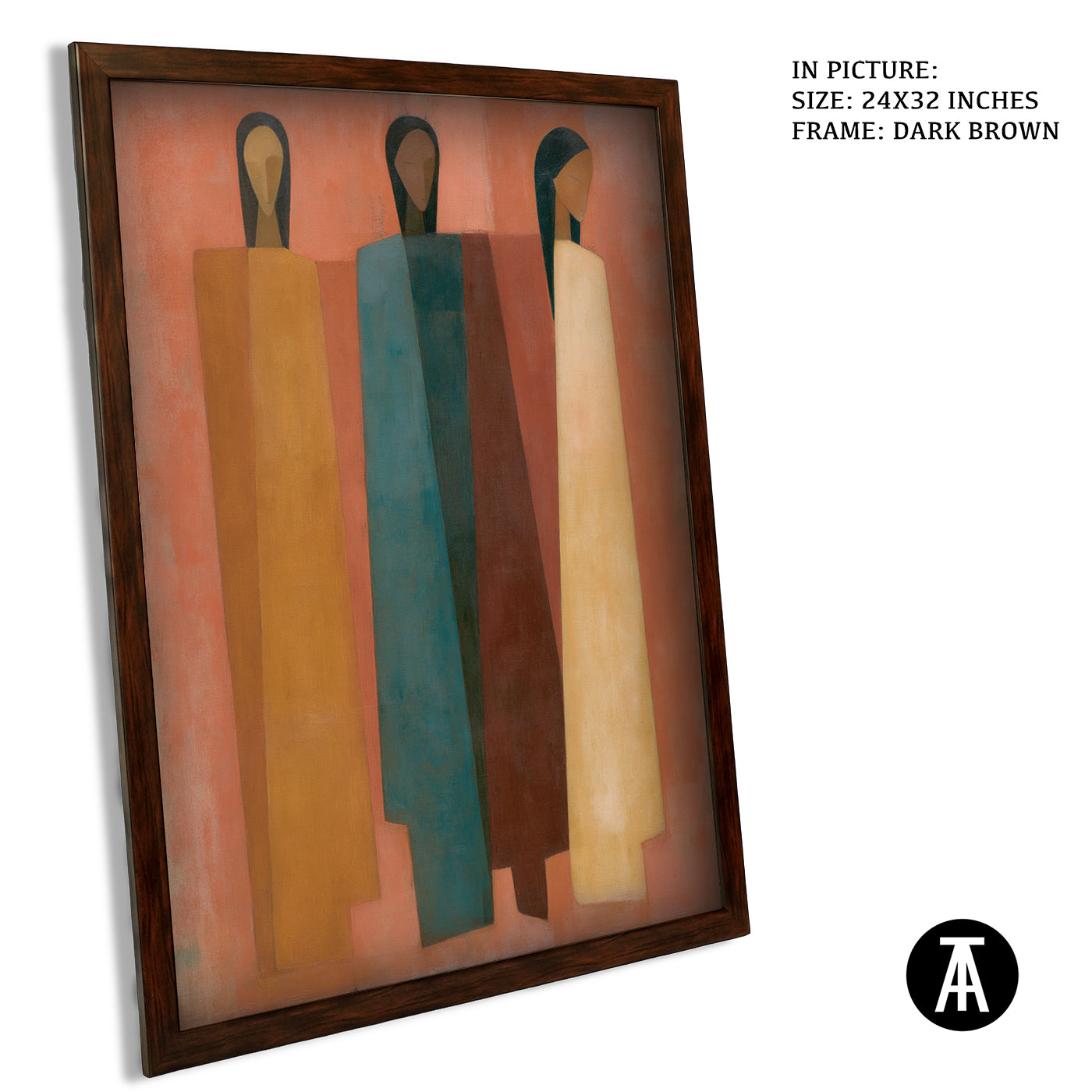 Artwork in Dark Brown Frame