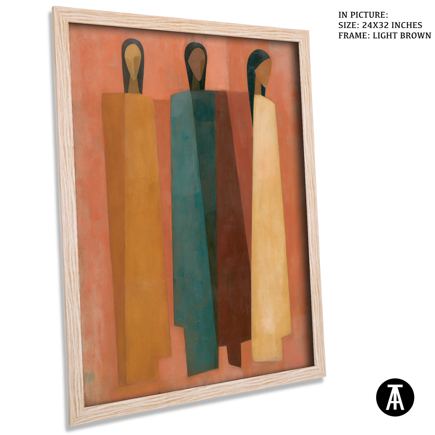 Artwork in Light Brown Frame