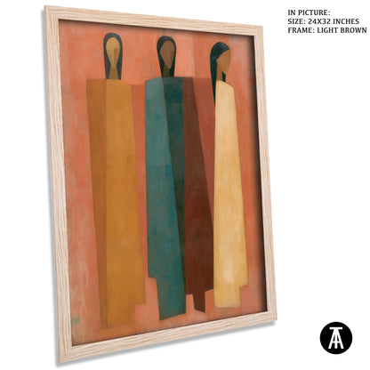 Artwork in Light Brown Frame