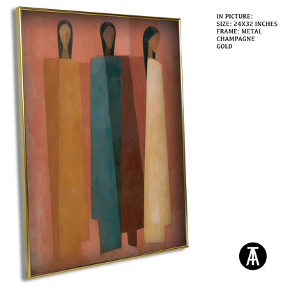 Artwork in Metal Champagne Gold Frame