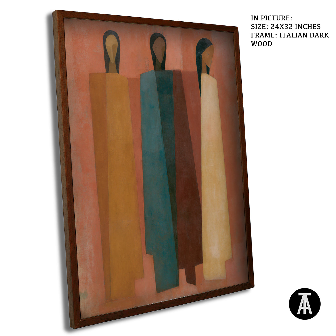 Artwork in Dark Wood Frame