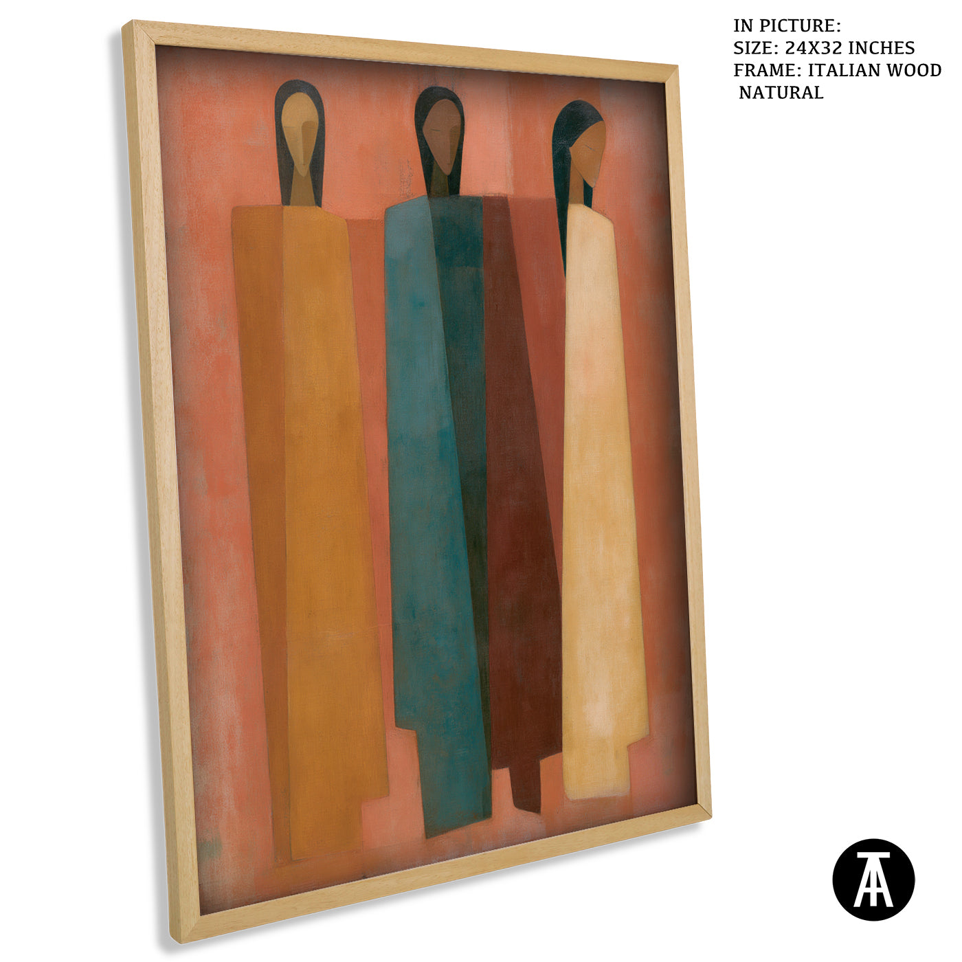 Artwork in Natural Wood Frame