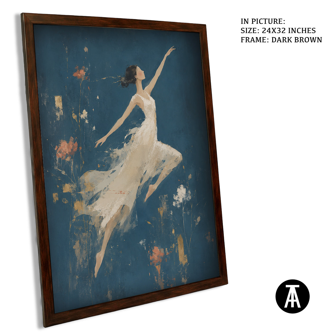 Artwork in Dark Brown Frame