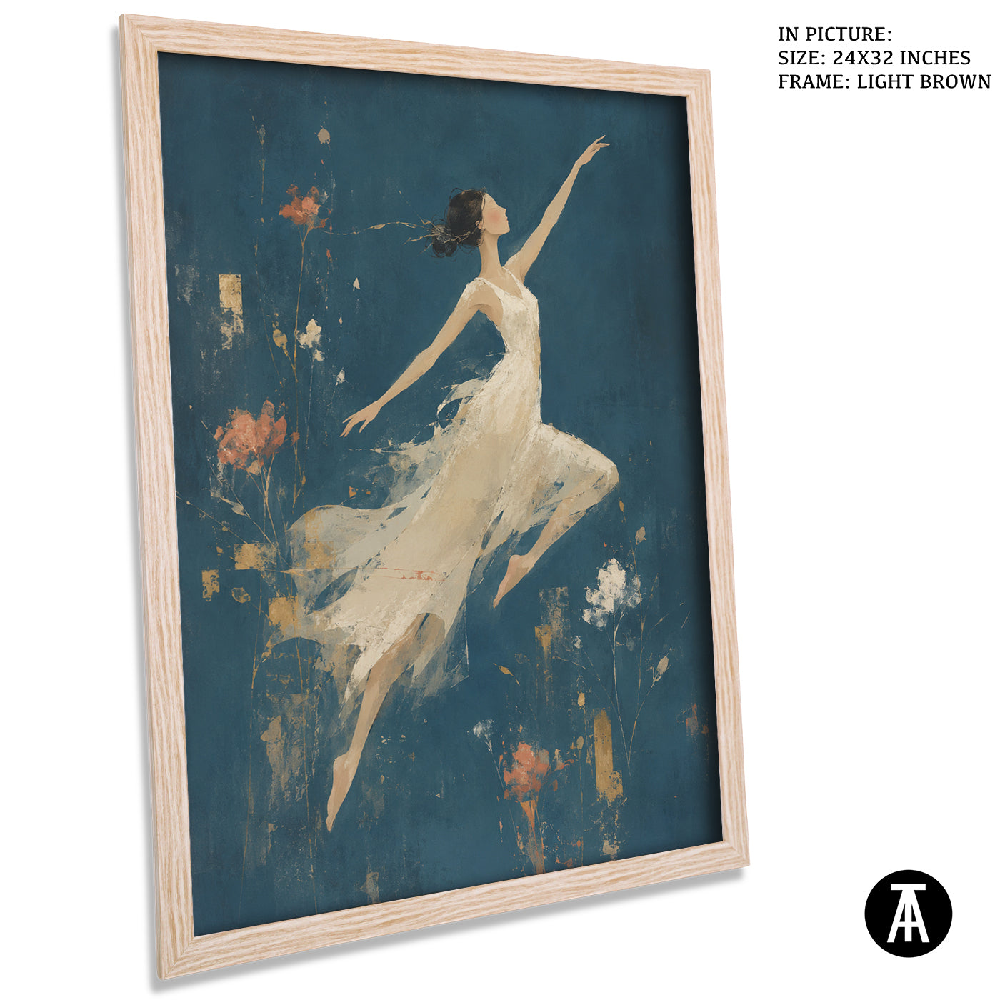 Artwork in Light Brown Frame