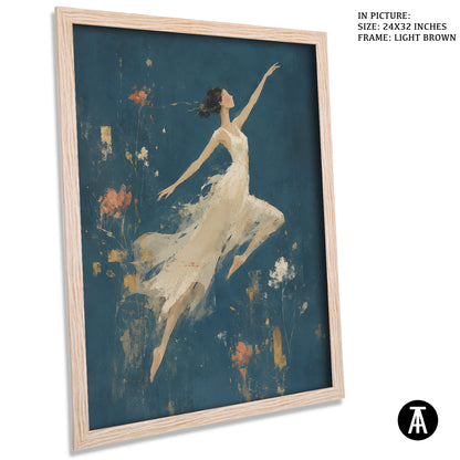 Artwork in Light Brown Frame