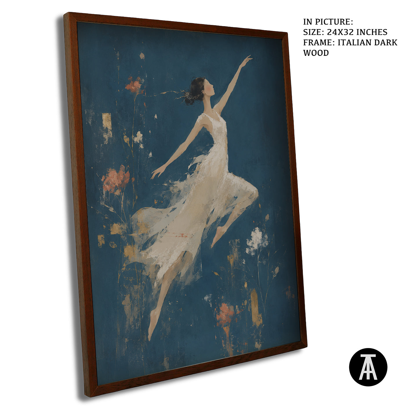 Artwork in Dark Wood Frame