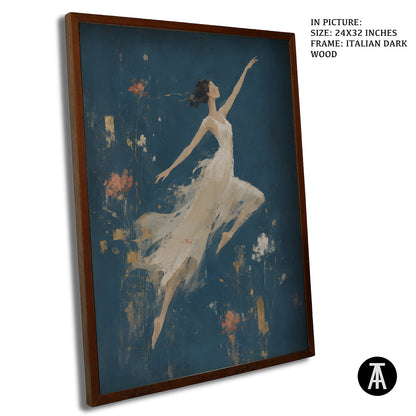 Artwork in Dark Wood Frame