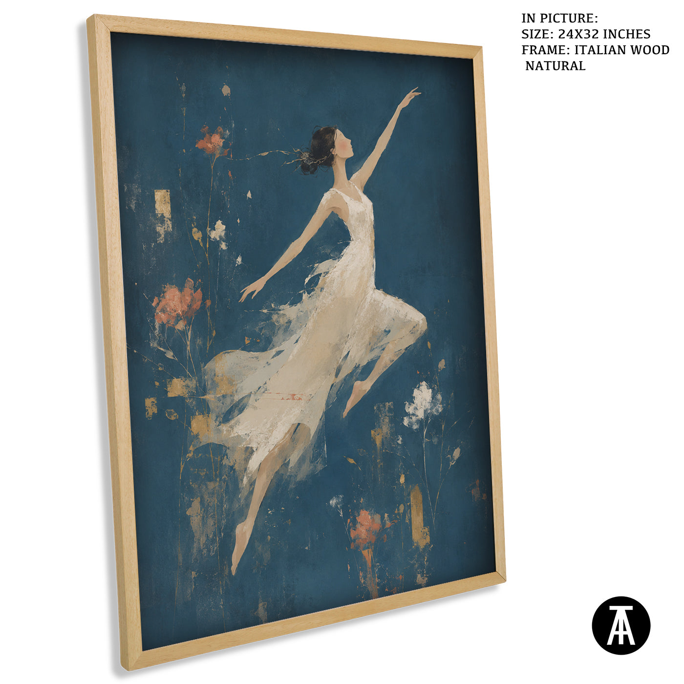 Artwork in Natural Wood Frame