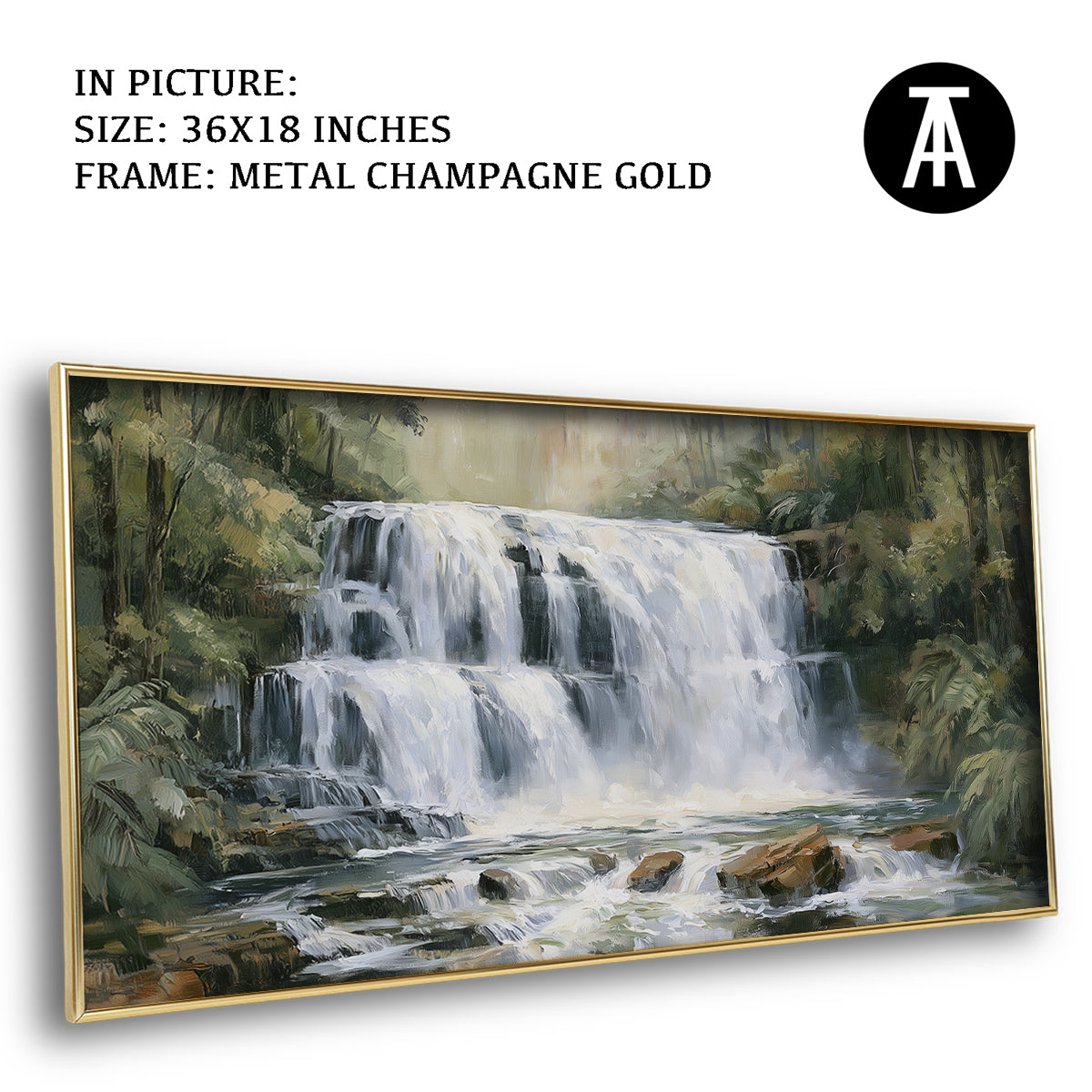 Artwork in Metal Champagne Gold Frame