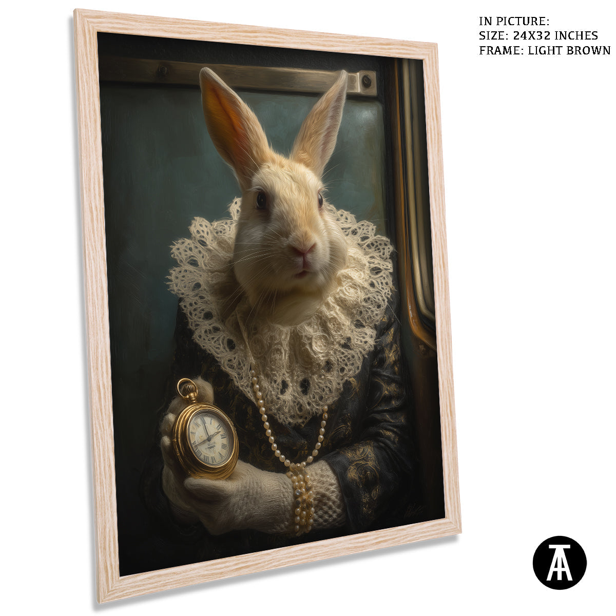 Artwork in Light Brown Frame