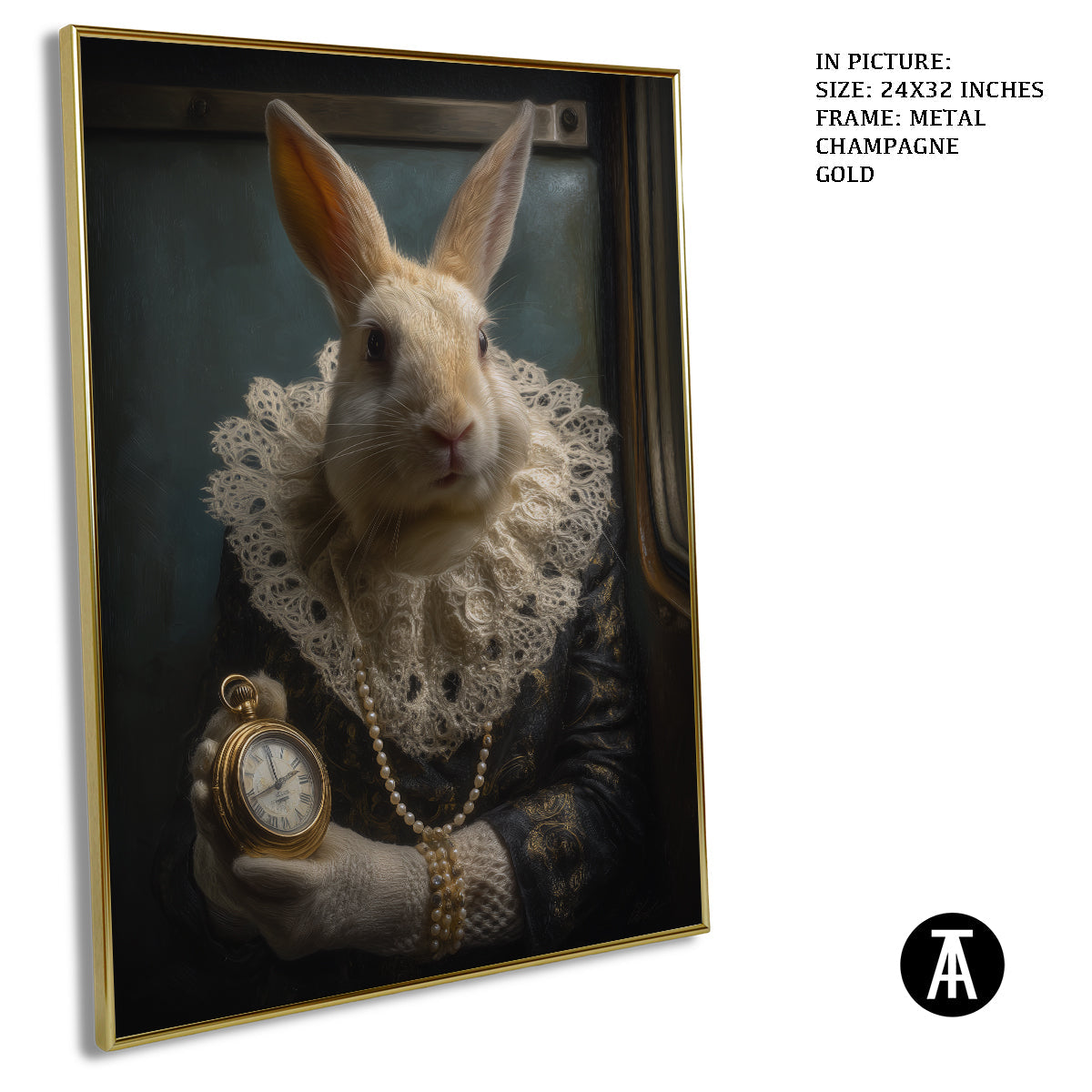 Artwork in Metal Champagne Gold Frame