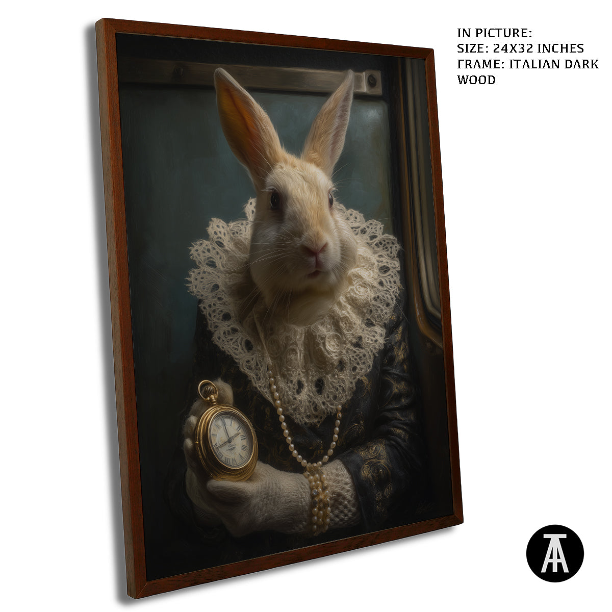 Artwork in Dark Wood Frame