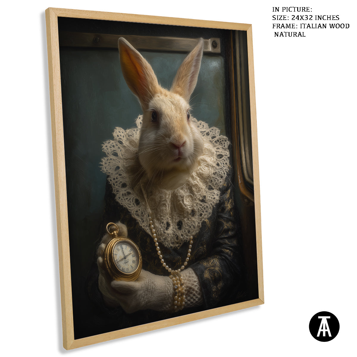 Artwork in Natural Wood Frame